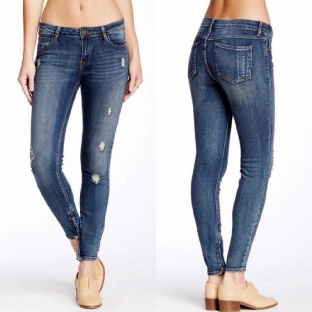PISTOLA Tory Distressed Ankle Zip Skinny Jean